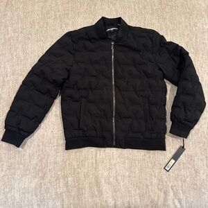 Men’s Size Medium Karl Lagerfeld Paris Heat Sealed Quilted Bomber Jacket $395